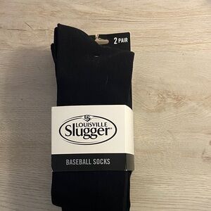 Black Baseball Socks - 2 Pair, men’s size 8-13